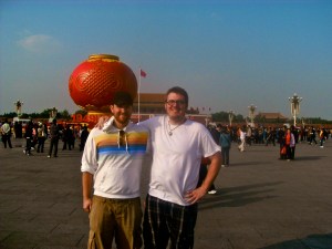 Billy (right) and I in Tiananmen Square in October 2011. 