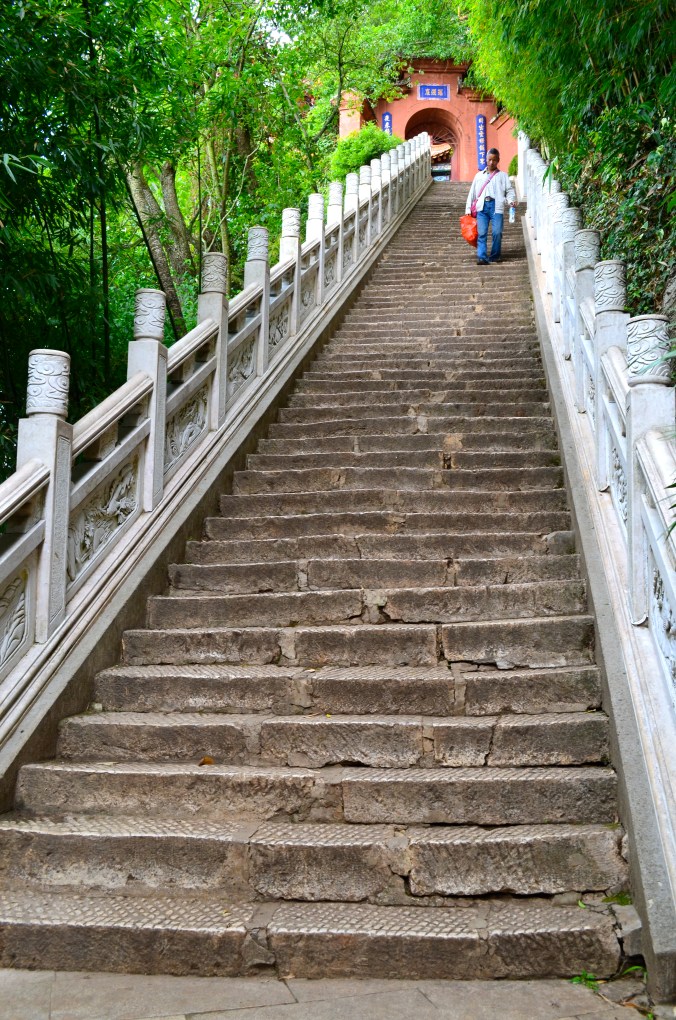 One of the long, steep climbs on Xishan mountain.