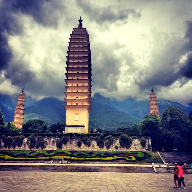 The tallest of the Three Pagodas is 70 meters high. 