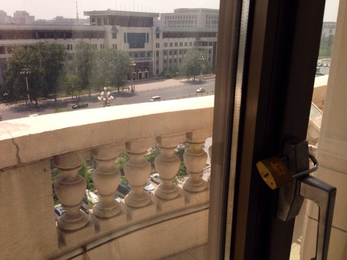 The view from my access-restricted balcony at Raffles Beijing Hotel.